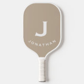 Raquette De Pickleball Monogramme classique beige minimal (Recto)