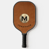 Raquette De Pickleball Monogramme classique en cuir moderne (Verso)