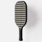 Raquette De Pickleball Monogramme classique Houndstooth blanc cassé (Gauche)