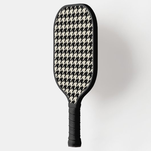 Raquette De Pickleball Monogramme classique Houndstooth blanc cassé (Gauche)
