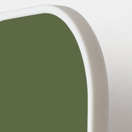 Raquette De Pickleball Monogramme classique minimal vert olive (Détail gauche)