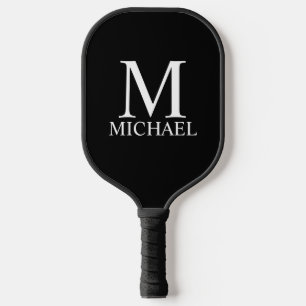 Raquette De Pickleball Monogramme classique personnalisé et nom Picklebal