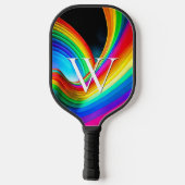 Raquette De Pickleball Monogramme Cool tendance arc-en-ciel droit (Verso)