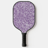 Raquette De Pickleball Monogramme cool violet et blanc (Recto)