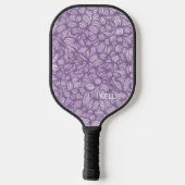 Raquette De Pickleball Monogramme cool violet et blanc (Verso)