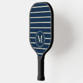 Raquette De Pickleball Monogramme Couleur Bleu Profond Bleu Bleu De Mer P (Gauche)