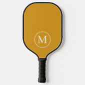 Raquette De Pickleball Monogramme Couleur de la tasse de beurre brûlée so (Verso)