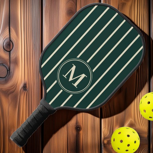Raquette De Pickleball Monogramme Couleur verte de la tranche du milieu d