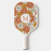 Raquette De Pickleball Monogramme d'alimentation hippie des années 1960 s (Verso)