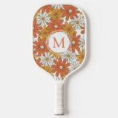 Raquette De Pickleball Monogramme d'alimentation hippie des années 1960 s (Recto)