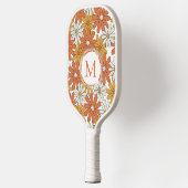 Raquette De Pickleball Monogramme d'alimentation hippie des années 1960 s (Gauche)