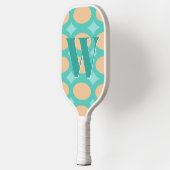 Raquette De Pickleball Monogramme d'aqua Super rétro et de pêche (Gauche)