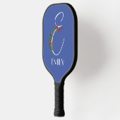 Raquette De Pickleball Monogramme d'aquarelle rustique E maman (Gauche)