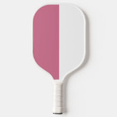 Raquette De Pickleball Monogramme de bande moderne rose et blanc (Verso)