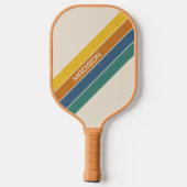 Raquette De Pickleball Monogramme de bandes rétro (Verso)