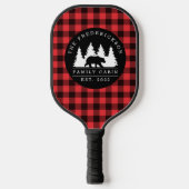 Raquette De Pickleball Monogramme de Cabine familial de Buffalo Plaid (Recto)