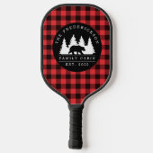 Raquette De Pickleball Monogramme de Cabine familial de Buffalo Plaid (Verso)