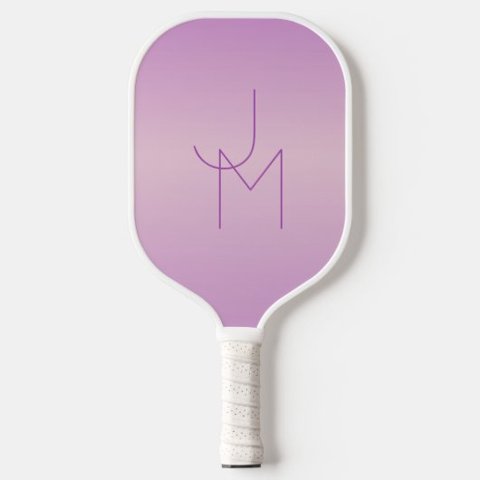Raquette De Pickleball Monogramme de chevauchement unique | Lavande douce (Recto)