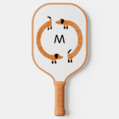 Raquette De Pickleball Monogramme de chien de saucisse Dachshund (Recto)