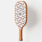 Raquette De Pickleball Monogramme de chien de saucisse Dachshund (Gauche)