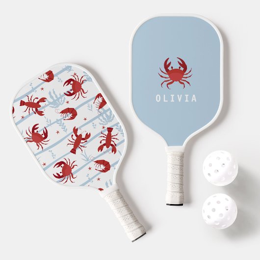 Raquette De Pickleball Monogramme de crabe côtier mou