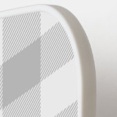 Raquette De Pickleball Monogramme de flannon blanc gris (Détail gauche)
