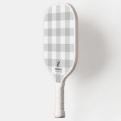 Raquette De Pickleball Monogramme de flannon blanc gris (Gauche)