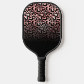 Raquette De Pickleball Monogramme de léopard ombre Rose noir fille (Verso)