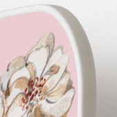 Raquette De Pickleball Monogramme de Magnolia rose personnalisé (Détail gauche)