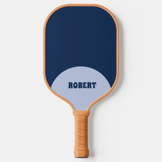 Raquette De Pickleball Monogramme de nom bleu moderne (Recto)
