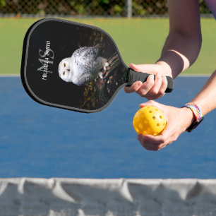Raquette De Pickleball Monogramme de nom personnalisé de majestueuse chou