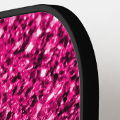 Raquette De Pickleball Monogramme de parties scintillant rose chaud (Détail gauche)