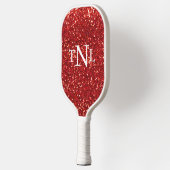 Raquette De Pickleball Monogramme de Parties scintillant rouge (Gauche)