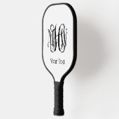 Raquette De Pickleball Monogramme de script Black Vine DIY BG (Gauche)