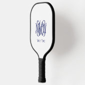 Raquette De Pickleball Monogramme de script Navy Vine DIY BG (Gauche)