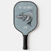 Raquette De Pickleball Monogramme de Slogan de requins puissants (Verso)