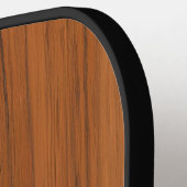 Raquette De Pickleball Monogramme de texture de bois marron (Détail gauche)