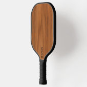 Raquette De Pickleball Monogramme de texture de bois marron (Gauche)