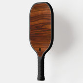 Raquette De Pickleball Monogramme de texture en bois d'acajou Brown (Gauche)