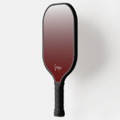 Raquette De Pickleball Monogramme Dégradé rouge Ajouter votre nom ou vos (Gauche)