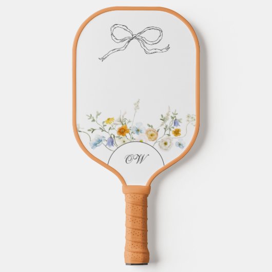Raquette De Pickleball Monogramme des initiaux floraux de la mâchoire des (Recto)