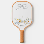 Raquette De Pickleball Monogramme des initiaux floraux de la mâchoire des (Verso)