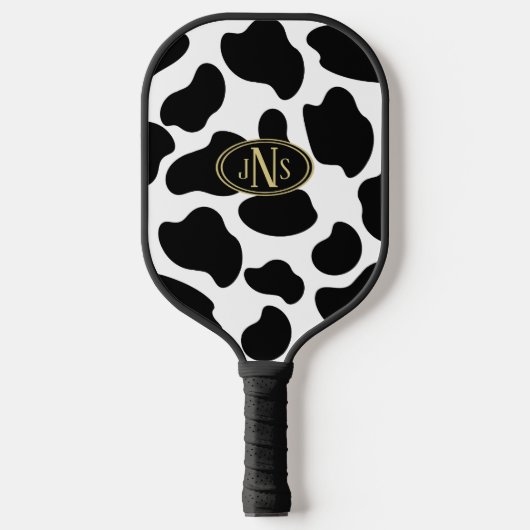 Raquette De Pickleball Monogramme d'impression de vache (Recto)