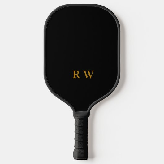 Raquette De Pickleball Monogramme d'or noir (Verso)