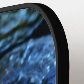 Raquette De Pickleball Monogramme élégant d'huîtres Blue Pearl (Détail gauche)