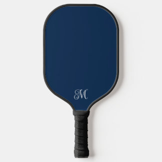 Raquette De Pickleball Monogramme élégant moderne en marine ou n'importe