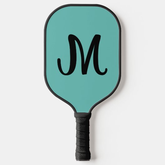 RAQUETTE DE PICKLEBALL MONOGRAMME ÉLÉGANT SCRIPT BLEU PICKLEBALL PADDLE (Recto)