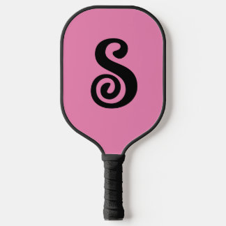 RAQUETTE DE PICKLEBALL MONOGRAMME ÉLÉGANT SCRIPT ROSE PICKLEBALL PADDLE