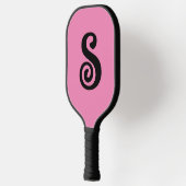 RAQUETTE DE PICKLEBALL MONOGRAMME ÉLÉGANT SCRIPT ROSE PICKLEBALL PADDLE (Gauche)