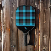 Raquette De Pickleball Monogramme en plastique turquoise foncé et noir de